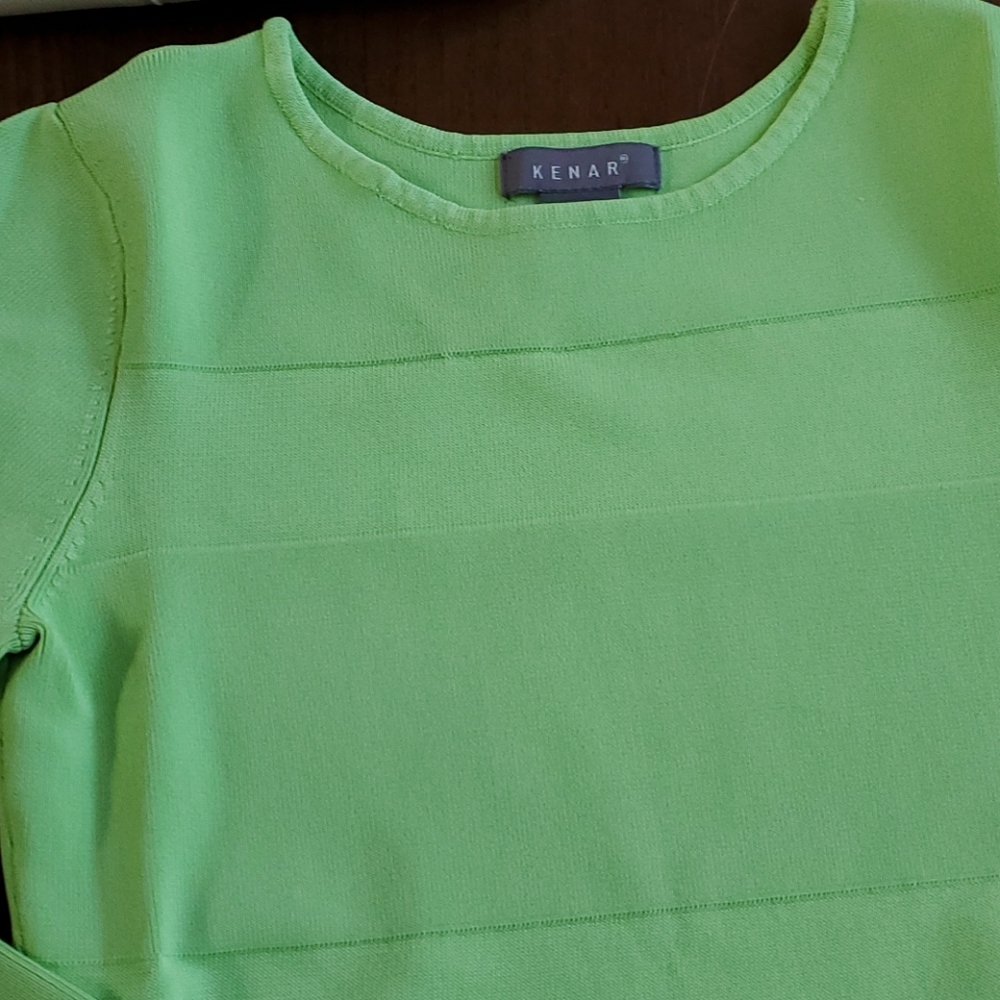 Lime green kenar tube sweater